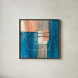 Passage II v2 by Mike Schick. Shown in a sleek black glass frame for a contemporary gallery look. Available as an archival giclee rolled canvas, fine art paper, or poster print. SKU 34985a.