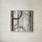 Plum Zephyr I by Mike Schick. Shown in a natural wood glass frame for a timeless modern aesthetic. Available as an archival giclee rolled canvas, fine art paper, or poster print. SKU 11112a.