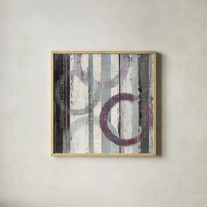 Plum Zephyr II by Mike Schick. Shown in a natural wood glass frame for a timeless modern aesthetic. Available as an archival giclee rolled canvas, fine art paper, or poster print. SKU 11113a.