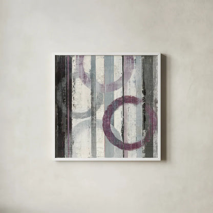 Plum Zephyr II by Mike Schick. Shown in a crisp white glass frame for a clean and minimalist style. Available as an archival giclee rolled canvas, fine art paper, or poster print. SKU 11113a.