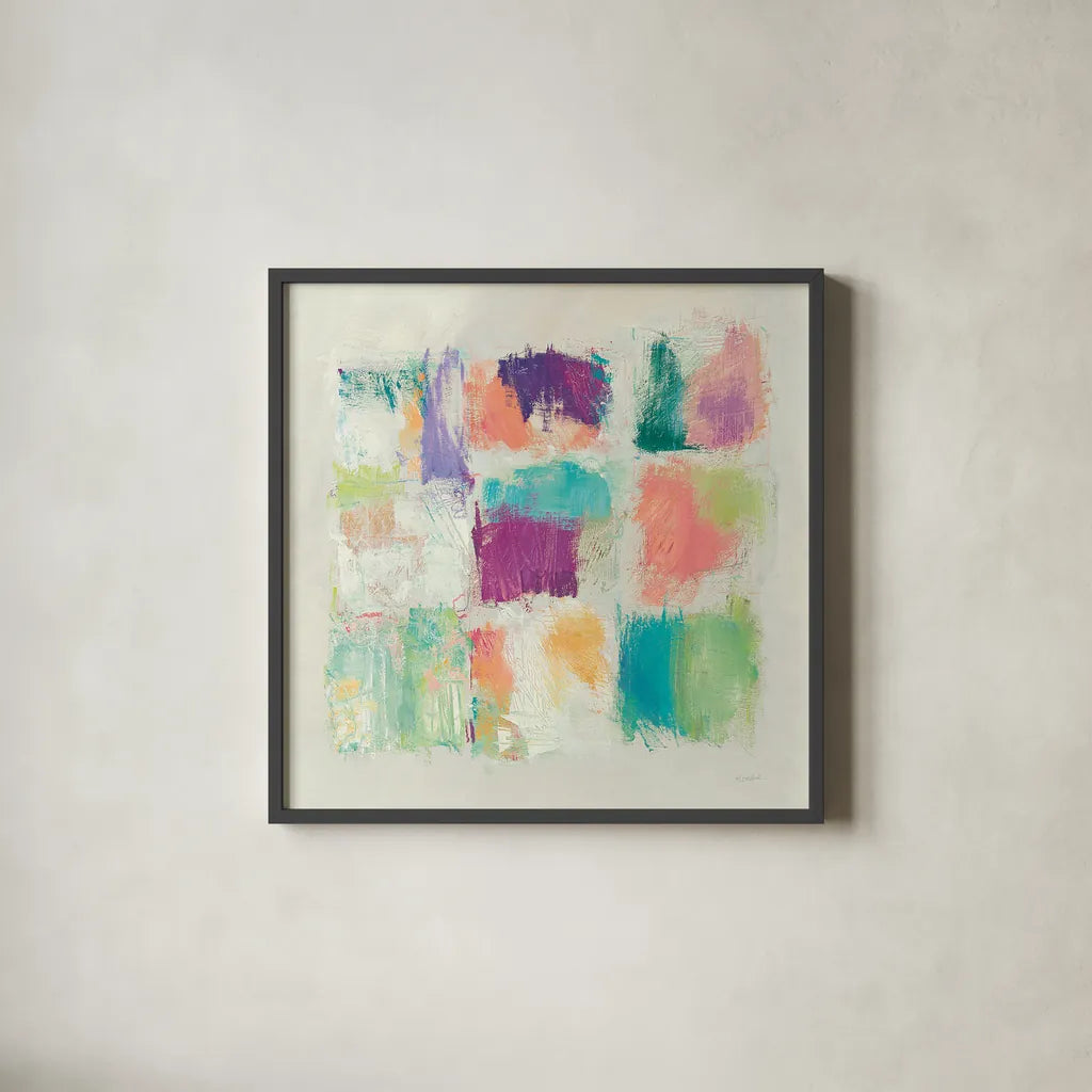 Popsicles II Stone by Mike Schick. Shown in a sleek black glass frame for a contemporary gallery look. Available as an archival giclee rolled canvas, fine art paper, or poster print. SKU 28340a.