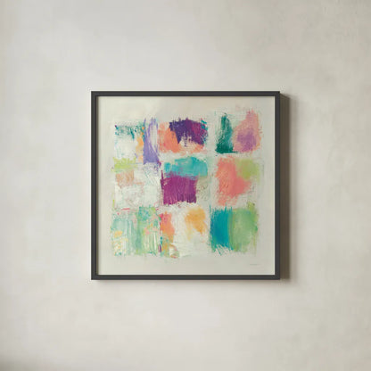 Popsicles II Stone by Mike Schick. Shown in a sleek black glass frame for a contemporary gallery look. Available as an archival giclee rolled canvas, fine art paper, or poster print. SKU 28340a.