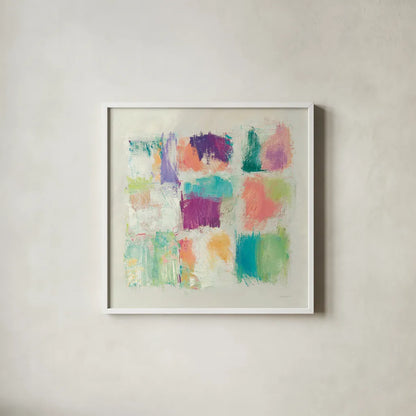 Popsicles II Stone by Mike Schick. Shown in a crisp white glass frame for a clean and minimalist style. Available as an archival giclee rolled canvas, fine art paper, or poster print. SKU 28340a.
