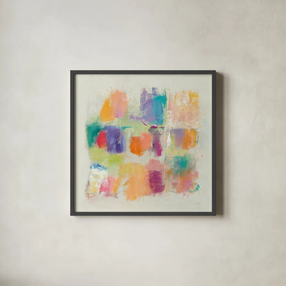 Popsicles III Stone by Mike Schick. Shown in a sleek black glass frame for a contemporary gallery look. Available as an archival giclee rolled canvas, fine art paper, or poster print. SKU 28341a.