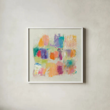 Popsicles III Stone by Mike Schick. Shown in a crisp white glass frame for a clean and minimalist style. Available as an archival giclee rolled canvas, fine art paper, or poster print. SKU 28341a.