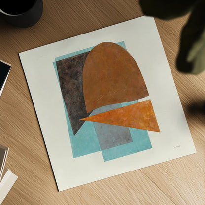 Quintet II Turquoise by Mike Schick. Shown as a detailed flat fine art print, highlighting archival giclee quality. Available as an archival giclee rolled canvas, fine art paper, or poster print. SKU 51724a.