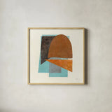 Quintet II Turquoise by Mike Schick. Shown in a natural wood glass frame for a timeless modern aesthetic. Available as an archival giclee rolled canvas, fine art paper, or poster print. SKU 51724a.