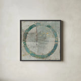 Renew Square I by Mike Schick. Shown in a sleek black glass frame for a contemporary gallery look. Available as an archival giclee rolled canvas, fine art paper, or poster print. SKU 13014a.