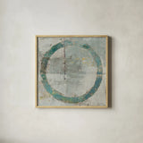 Renew Square I by Mike Schick. Shown in a natural wood glass frame for a timeless modern aesthetic. Available as an archival giclee rolled canvas, fine art paper, or poster print. SKU 13014a.