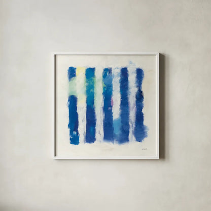 Rhythm and Hue by Mike Schick. Shown in a crisp white glass frame for a clean and minimalist style. Available as an archival giclee rolled canvas, fine art paper, or poster print. SKU 25003a.