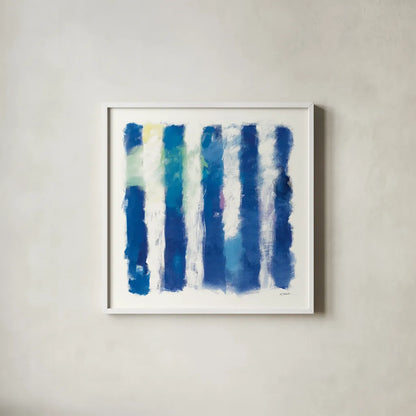 Rhythm and Hue on White by Mike Schick. Shown in a crisp white glass frame for a clean and minimalist style. Available as an archival giclee rolled canvas, fine art paper, or poster print. SKU 25933a.