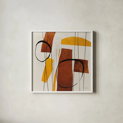 Ringleader by Mike Schick. Shown in a crisp white glass frame for a clean and minimalist style. Available as an archival giclee rolled canvas, fine art paper, or poster print. SKU 91329a.