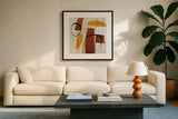 Ringleader by Mike Schick. Displayed in a glass frame with matte in a clean modern living room. Available as an archival giclee rolled canvas, fine art paper, or poster print. SKU 91329a.