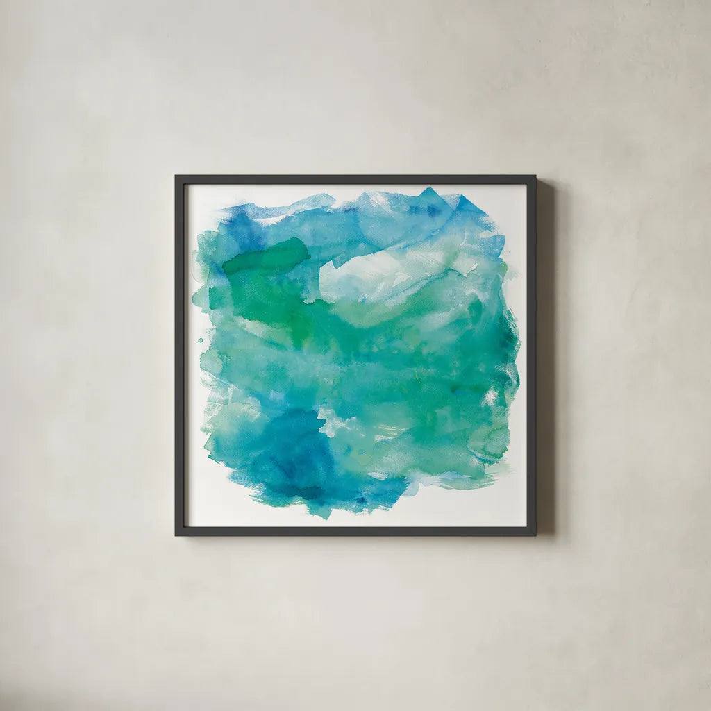 Sea Glass by Mike Schick. Shown in a sleek black glass frame for a contemporary gallery look. Available as an archival giclee rolled canvas, fine art paper, or poster print. SKU 18240a.