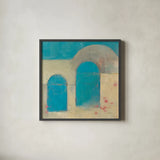 Sibari by Mike Schick. Shown in a sleek black glass frame for a contemporary gallery look. Available as an archival giclee rolled canvas, fine art paper, or poster print. SKU 22605a.