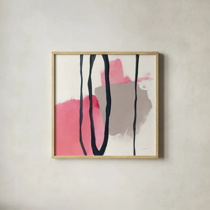 Somersault I by Mike Schick. Shown in a natural wood glass frame for a timeless modern aesthetic. Available as an archival giclee rolled canvas, fine art paper, or poster print. SKU 34643a.