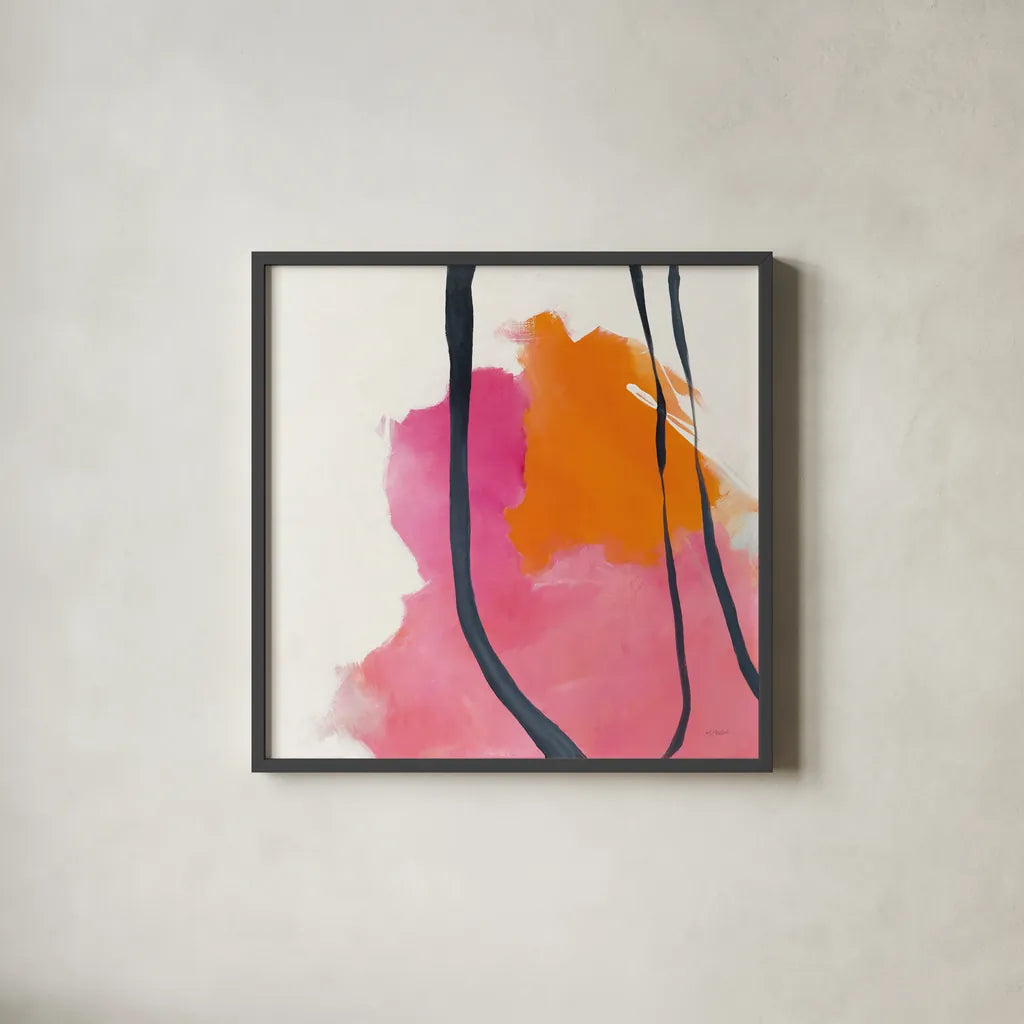 Somersault II by Mike Schick. Shown in a sleek black glass frame for a contemporary gallery look. Available as an archival giclee rolled canvas, fine art paper, or poster print. SKU 34644a.