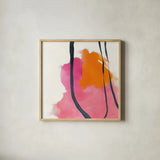 Somersault II by Mike Schick. Shown in a natural wood glass frame for a timeless modern aesthetic. Available as an archival giclee rolled canvas, fine art paper, or poster print. SKU 34644a.