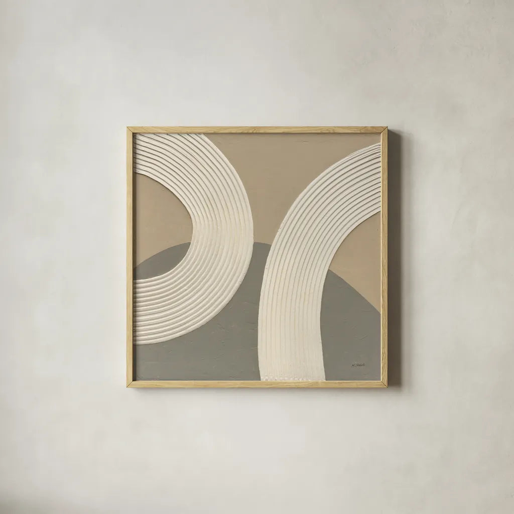 Somewhere I by Mike Schick. Shown in a natural wood glass frame for a timeless modern aesthetic. Available as an archival giclee rolled canvas, fine art paper, or poster print. SKU 86332a.