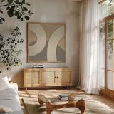 Somewhere I by Mike Schick. Shown in a natural wood frame in a cozy modern living room. Available as an archival giclee rolled canvas, fine art paper, or poster print. SKU 86332a.
