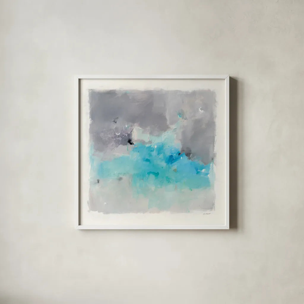 Spring Chase by Mike Schick. Shown in a crisp white glass frame for a clean and minimalist style. Available as an archival giclee rolled canvas, fine art paper, or poster print. SKU 31845a.