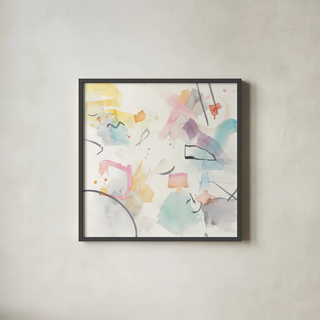 Stardust I by Mike Schick. Shown in a sleek black glass frame for a contemporary gallery look. Available as an archival giclee rolled canvas, fine art paper, or poster print. SKU 27995a.