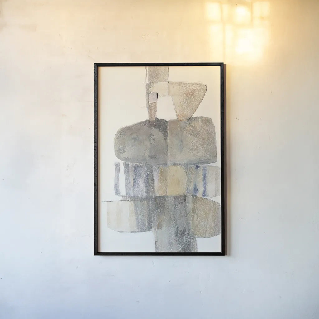 Stepping Stones by Mike Schick. shown as a paper print in a black flame. Available as a archival giclee rolled canvas, fine art paper, or poster print. SKU 25912h.