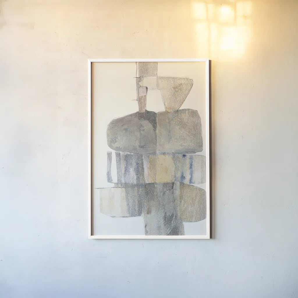 Stepping Stones by Mike Schick. shown as a paper print in a white frame. Available as a archival giclee rolled canvas, fine art paper, or poster print. SKU 25912h.