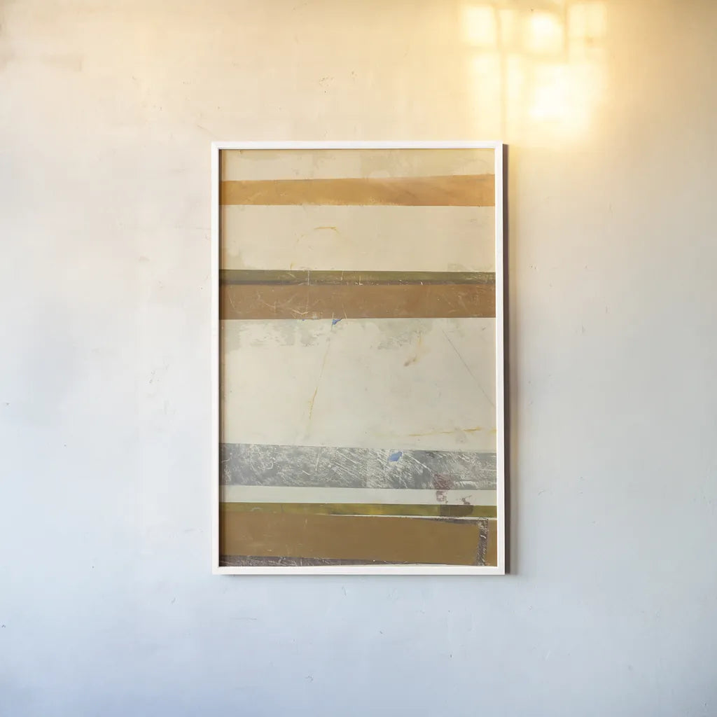 Stripes by Mike Schick. shown as a paper print in a white frame. Available as a archival giclee rolled canvas, fine art paper, or poster print. SKU 34188h.