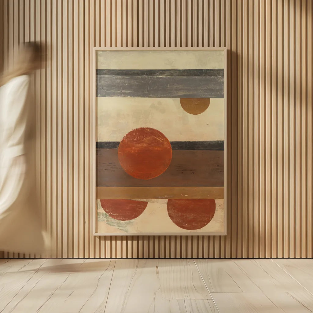 Stripes and Circles by Mike Schick. shown as over sized large wall art. Available as an archival giclee rolled canvas, fine art paper, or poster print. SKU 34187h.