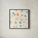 Sunflower Nougat I by Mike Schick. Shown in a sleek black glass frame for a contemporary gallery look. Available as an archival giclee rolled canvas, fine art paper, or poster print. SKU 50120a.