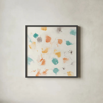 Sunflower Nougat I by Mike Schick. Shown in a sleek black glass frame for a contemporary gallery look. Available as an archival giclee rolled canvas, fine art paper, or poster print. SKU 50120a.