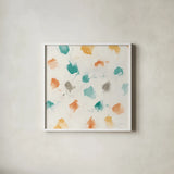 Sunflower Nougat II by Mike Schick. Shown in a crisp white glass frame for a clean and minimalist style. Available as an archival giclee rolled canvas, fine art paper, or poster print. SKU 50121a.
