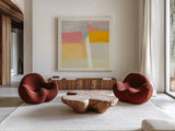 Sunny Side Up by Mike Schick. Shown as extra-large giant wall art in a modern living room. Available as an archival giclee rolled canvas, fine art paper, or poster print. SKU 41999a.