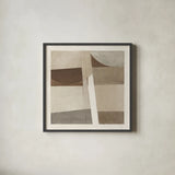 Sunny Side Up Brown by Mike Schick. Shown in a sleek black glass frame for a contemporary gallery look. Available as an archival giclee rolled canvas, fine art paper, or poster print. SKU 60635a.