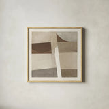 Sunny Side Up Brown by Mike Schick. Shown in a natural wood glass frame for a timeless modern aesthetic. Available as an archival giclee rolled canvas, fine art paper, or poster print. SKU 60635a.