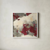 Syrah Gray Matter II Square by Mike Schick. Shown in a crisp white glass frame for a clean and minimalist style. Available as an archival giclee rolled canvas, fine art paper, or poster print. SKU 34219a.
