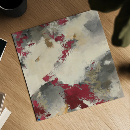 Syrah Gray Matter III Square by Mike Schick. Shown as a detailed flat fine art print, highlighting archival giclee quality. Available as an archival giclee rolled canvas, fine art paper, or poster print. SKU 34220a.