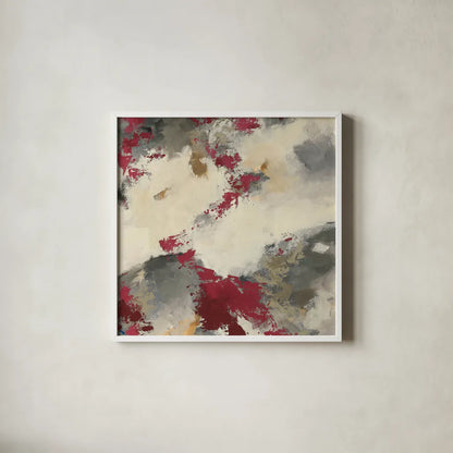 Syrah Gray Matter III Square by Mike Schick. Shown in a crisp white glass frame for a clean and minimalist style. Available as an archival giclee rolled canvas, fine art paper, or poster print. SKU 34220a.
