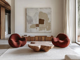 Transformation Brown by Mike Schick. Shown as extra-large giant wall art in a modern living room. Available as an archival giclee rolled canvas, fine art paper, or poster print. SKU 91301a.