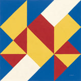 Triangles I Bright Primary by Mike Schick. SKU 82310a. Archival Giclee Fine art print for wall decor.