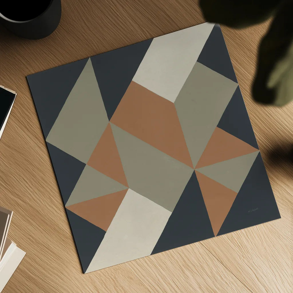 Triangles I Highland by Mike Schick. Shown as a detailed flat fine art print, highlighting archival giclee quality. Available as an archival giclee rolled canvas, fine art paper, or poster print. SKU 69859a.