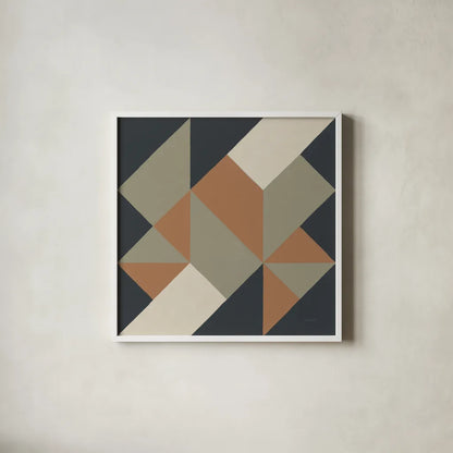 Triangles I Highland by Mike Schick. Shown in a crisp white glass frame for a clean and minimalist style. Available as an archival giclee rolled canvas, fine art paper, or poster print. SKU 69859a.