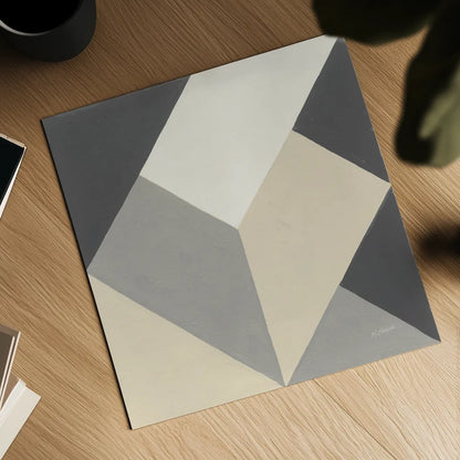 Triangles I Neutral Crop by Mike Schick. Shown as a detailed flat fine art print, highlighting archival giclee quality. Available as an archival giclee rolled canvas, fine art paper, or poster print. SKU 70241a.