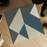 Triangles I Teal Crop by Mike Schick. Shown as a detailed flat fine art print, highlighting archival giclee quality. Available as an archival giclee rolled canvas, fine art paper, or poster print. SKU 79789a.