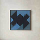 Triangles II by Mike Schick. Shown in a sleek black glass frame for a contemporary gallery look. Available as an archival giclee rolled canvas, fine art paper, or poster print. SKU 69653a.