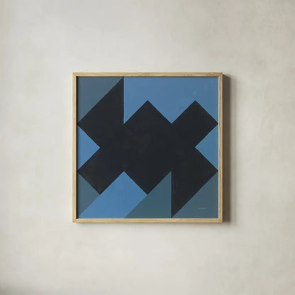 Triangles II by Mike Schick. Shown in a natural wood glass frame for a timeless modern aesthetic. Available as an archival giclee rolled canvas, fine art paper, or poster print. SKU 69653a.