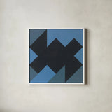 Triangles II by Mike Schick. Shown in a crisp white glass frame for a clean and minimalist style. Available as an archival giclee rolled canvas, fine art paper, or poster print. SKU 69653a.