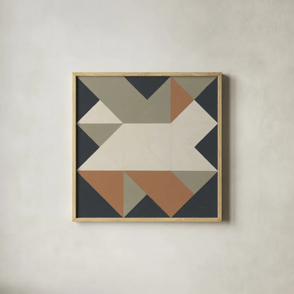 Triangles III Highland by Mike Schick. Shown in a natural wood glass frame for a timeless modern aesthetic. Available as an archival giclee rolled canvas, fine art paper, or poster print. SKU 69860a.