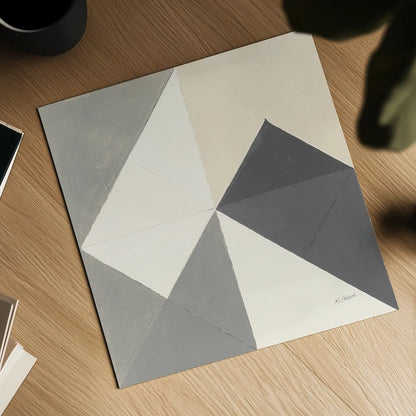 Triangles IV Neutral Crop by Mike Schick. Shown as a detailed flat fine art print, highlighting archival giclee quality. Available as an archival giclee rolled canvas, fine art paper, or poster print. SKU 70242a.